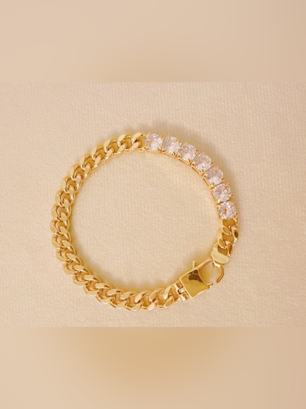 NWT Ellison + Young Gold Tennis Chain Bracelet with Crystal Accents